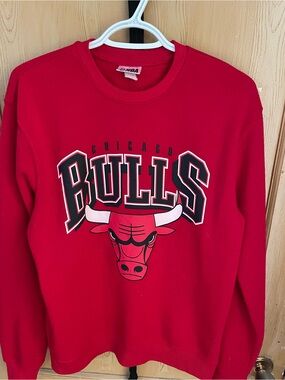 NBA Chicago Bulls Red Crewneck with Team Logo